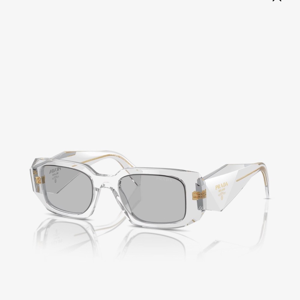 Prada Women's Transparent and Gold Sunglasses